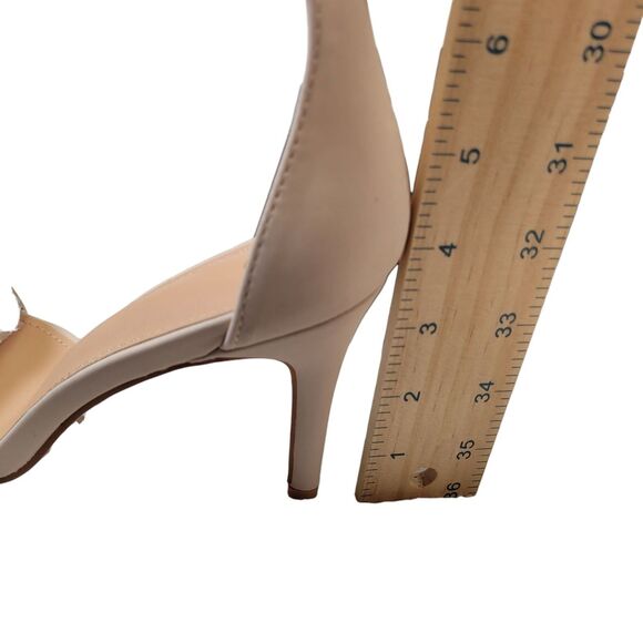 Women's Solid Color Nude Suede Ankle Strap High Stiletto Heel Sandals Size 6.5 - Picture 9 of 14